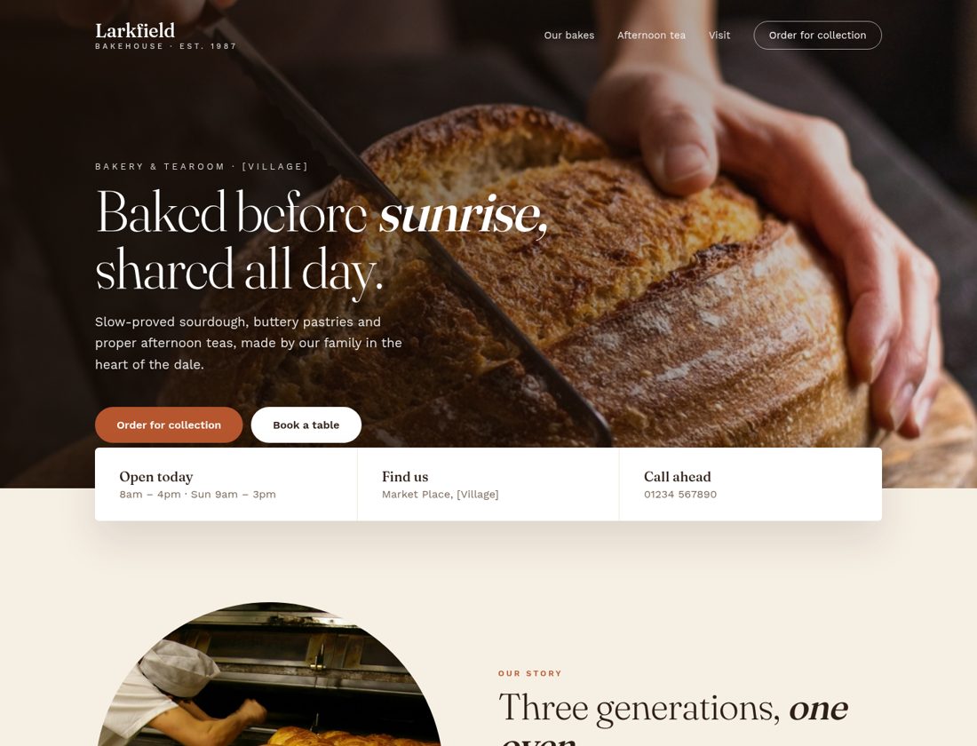 Concept redesign for A village bakery and tearoom
