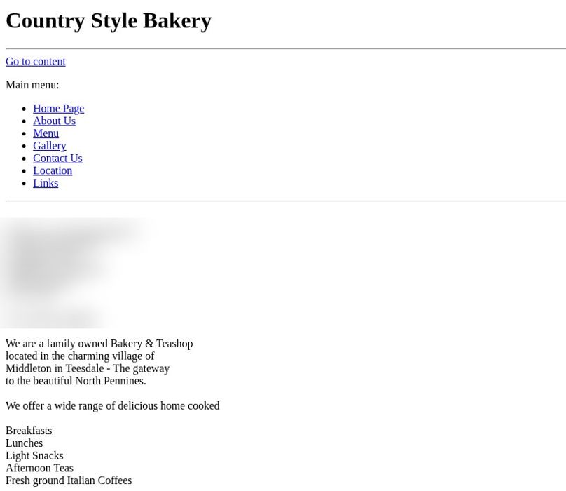 Old archived website of A village bakery and tearoom