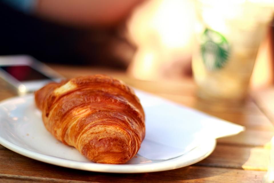 Butter croissant on a plate